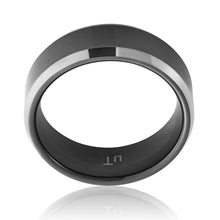 Load image into Gallery viewer, Tungsten Black Polished Centre Gents Ring  - *No Resize*