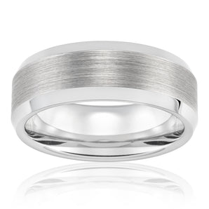 Tungsten Grey Centre Gents Ring