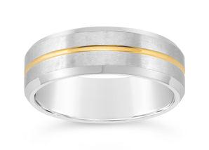 Stainless Steel Gents Brush Patterned Ring