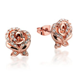 Couture Kingdom Disney Beauty and the Beast Enchanted Rose Stud Earrings