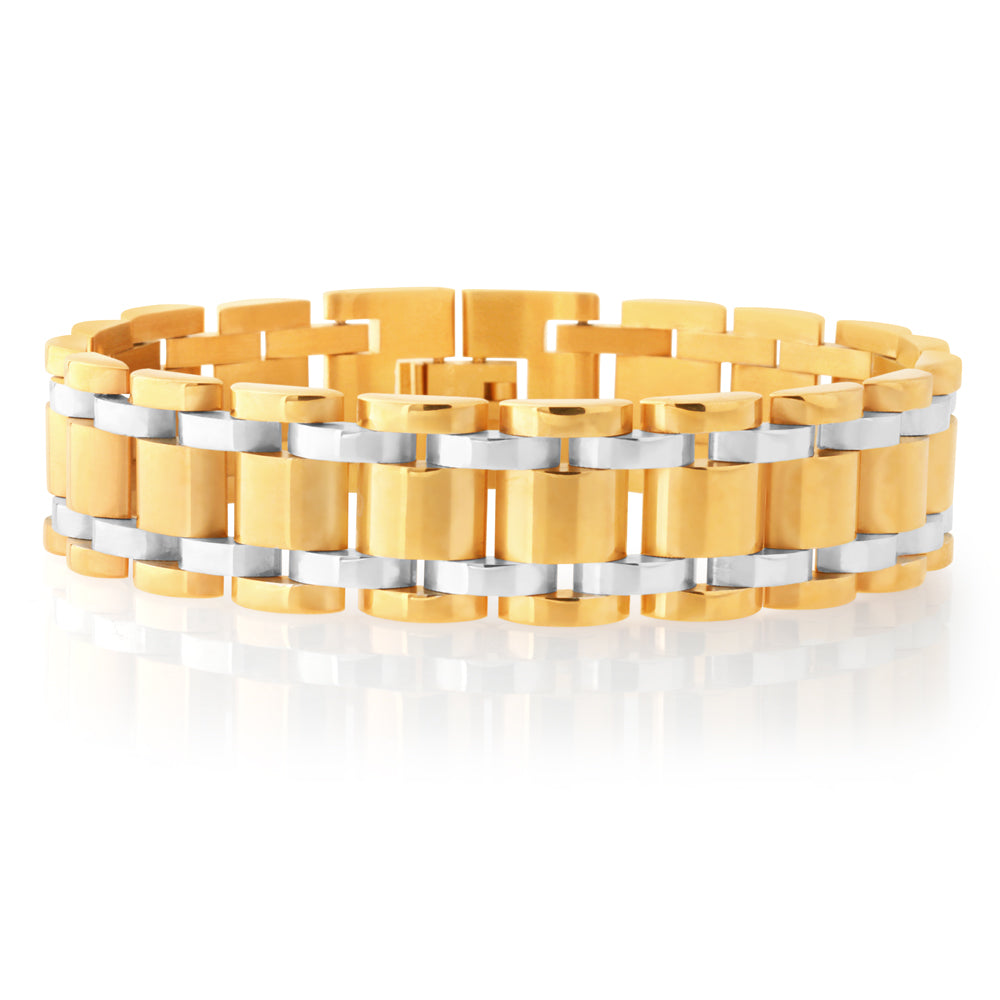 Stainless Steel Gold Plated Link Bracelet