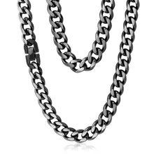 Load image into Gallery viewer, 55cm Stainless Steel Reversible Black/Steel Curb Chain