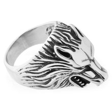 Load image into Gallery viewer, Stainless Steel Wolf Head Ring