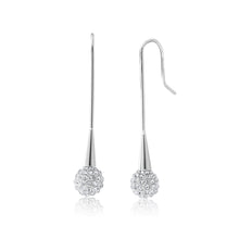Load image into Gallery viewer, Stainless Steel Crystal Ball with Bar Drop Earrings