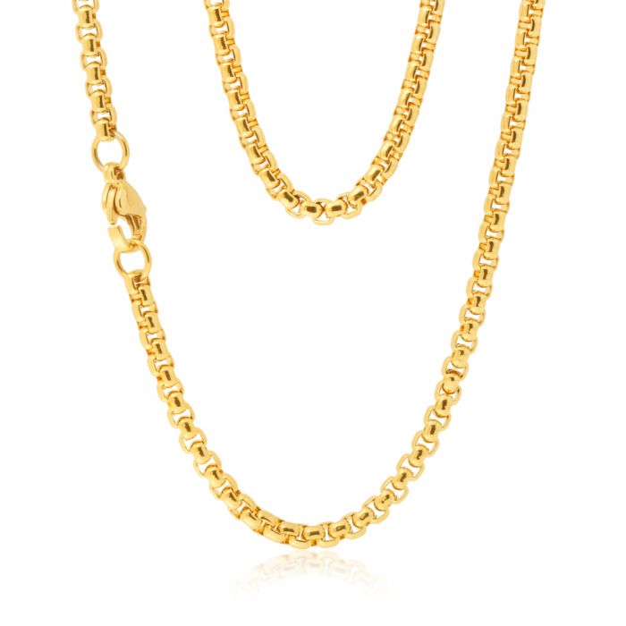 Stainless Steel Gold Plated 55cm Box Chain