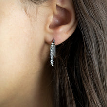 Load image into Gallery viewer, Stainless Steel 25mm Full Circle Crystal Hoop Earrings