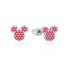 Load image into Gallery viewer, DISNEY Stainless Steel 11mm Minnie Mouse Pink Heart Stud Earrings