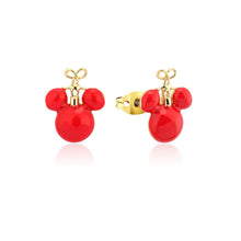 Load image into Gallery viewer, Disney Mickey Red Christmas Bauble Studs Gold Plated