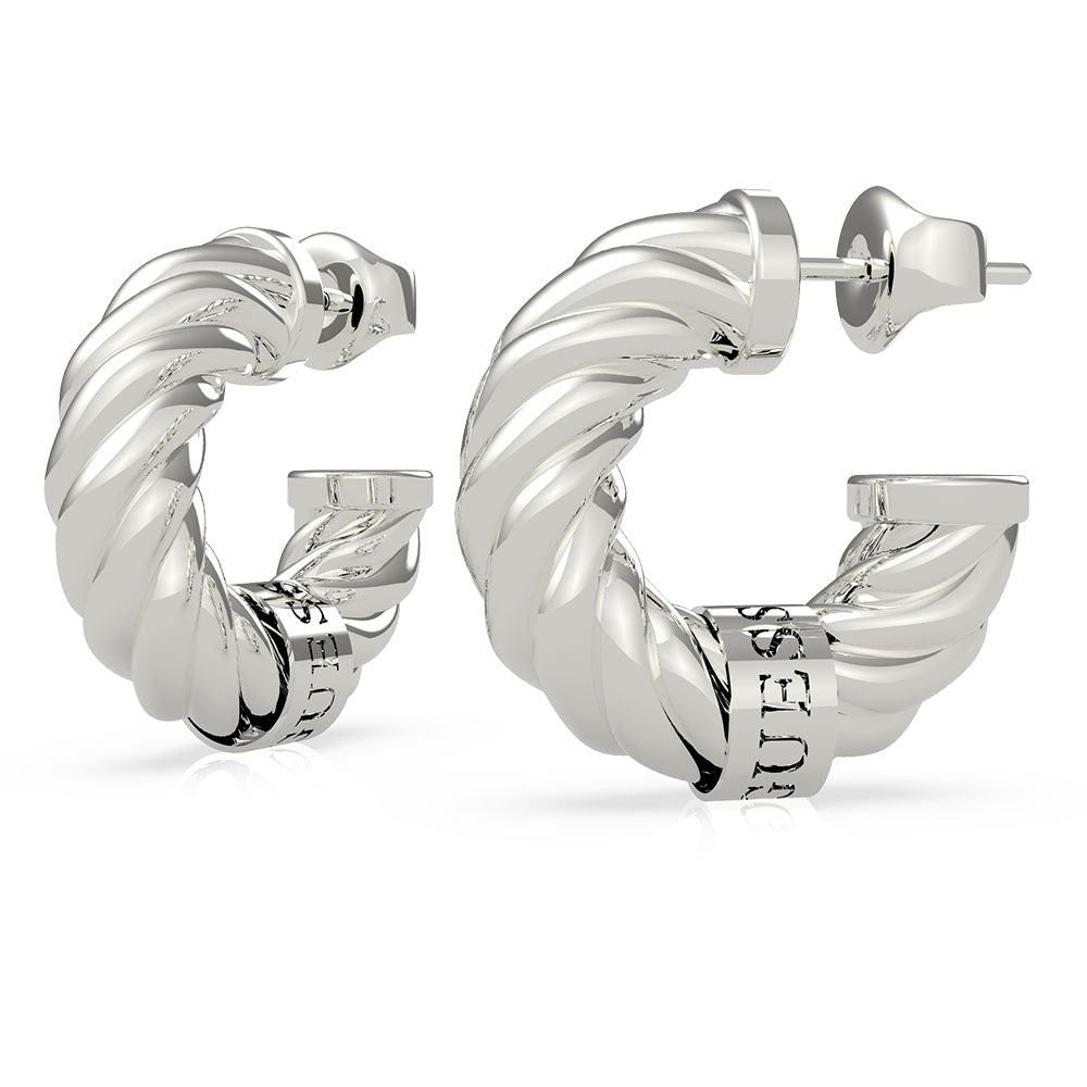 GUESS Stainless Steel 20mm Torchon Earrings