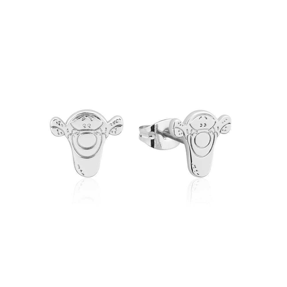 Disney White Gold Plated Winnie The Pooh Tigger 10mm Stud Earrings