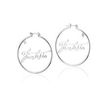 Load image into Gallery viewer, Disney Fantasia White Gold Plated 50mm Hoop Earrings