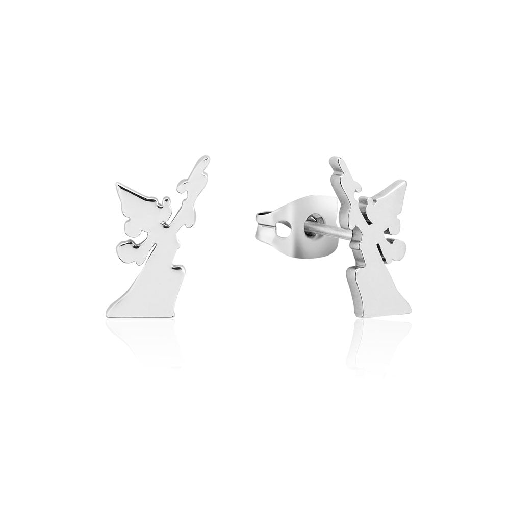 Disney Fantasia White Gold Plated Mickey Reach For The Stars 15mm Stud Earrings