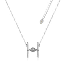 Load image into Gallery viewer, Disney Star Wars White Gold Plated Tie Fighter Pendant On 45+7cm Chain